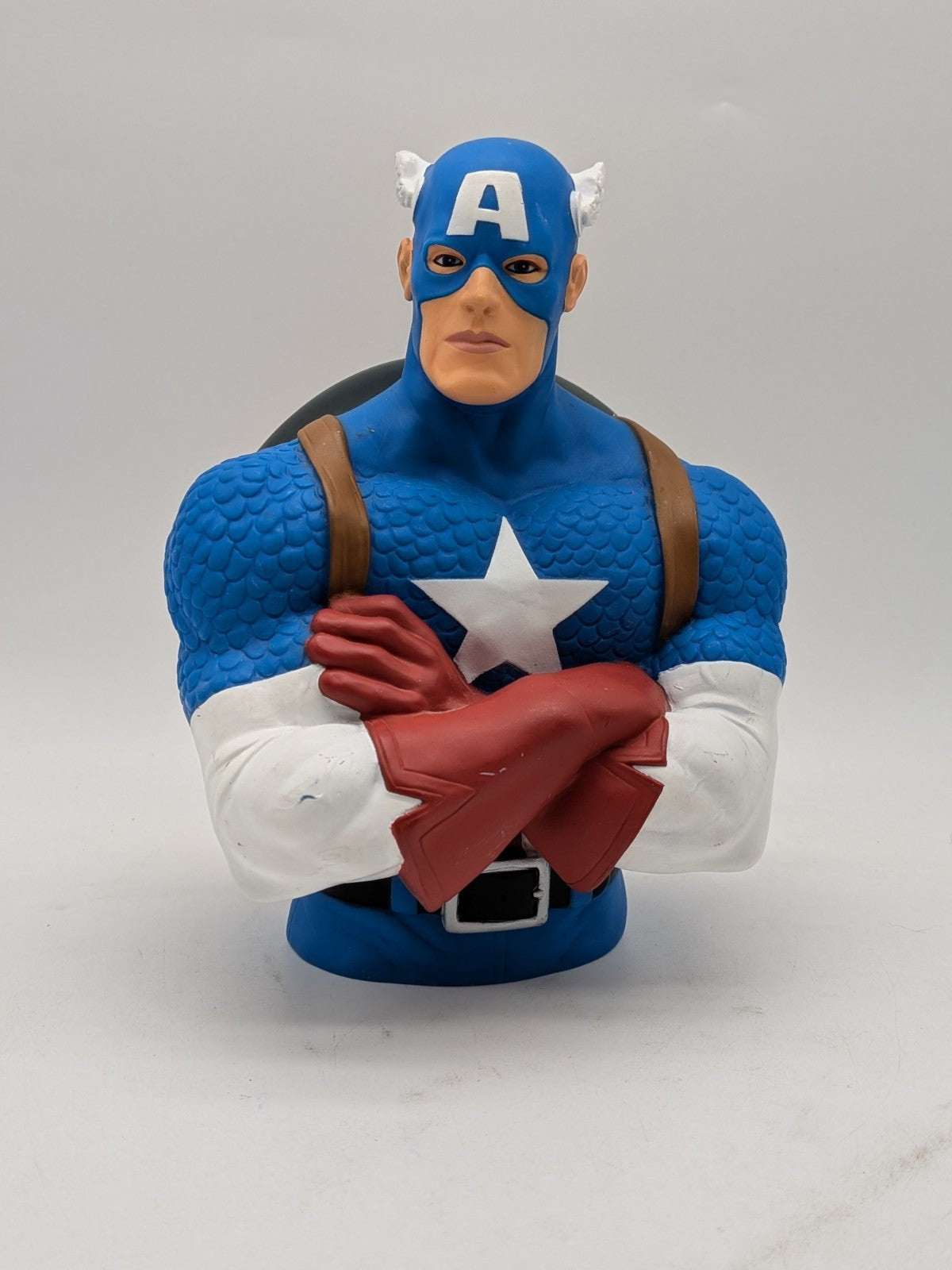 Monogram Captain America Marvel Bust Coin Bank Shield Piggy Bank