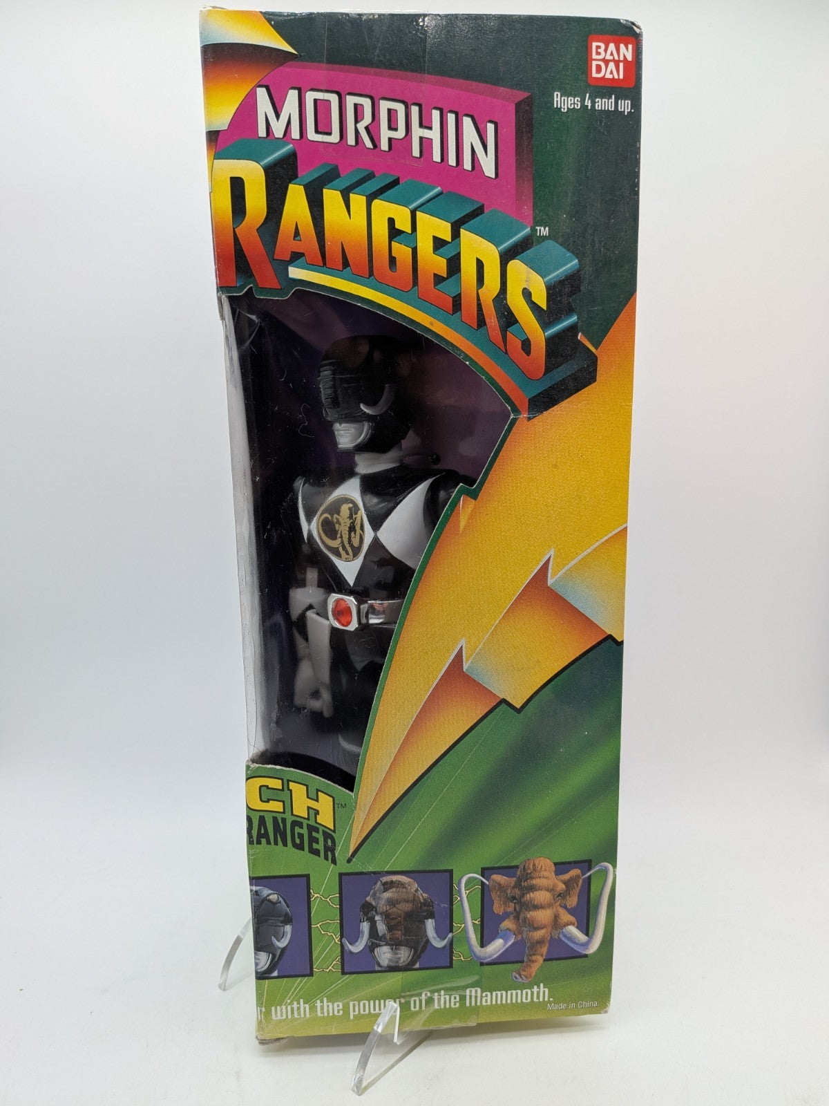 Bandai 1993 Mighty Morphin Power Rangers Zack Black Ranger 8" 