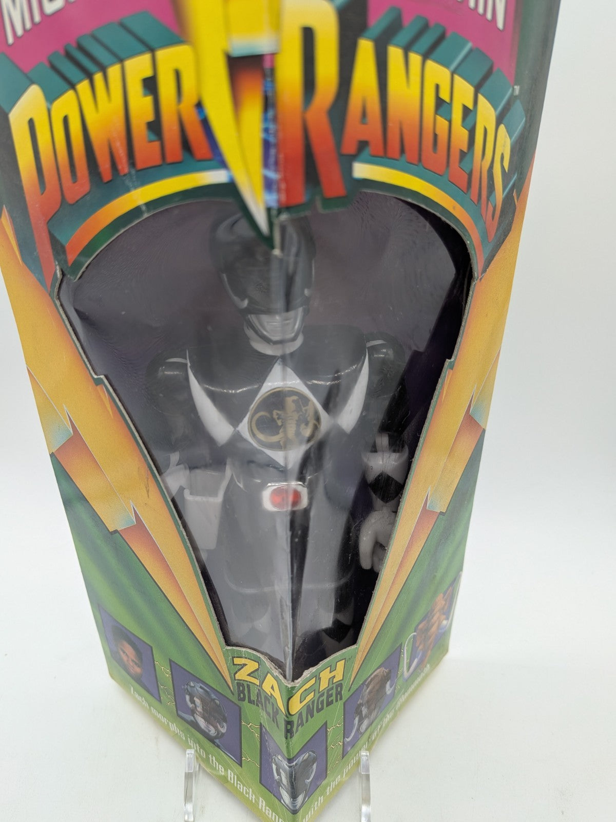 Bandai 1993 Mighty Morphin Power Rangers Zack Black Ranger 8" 