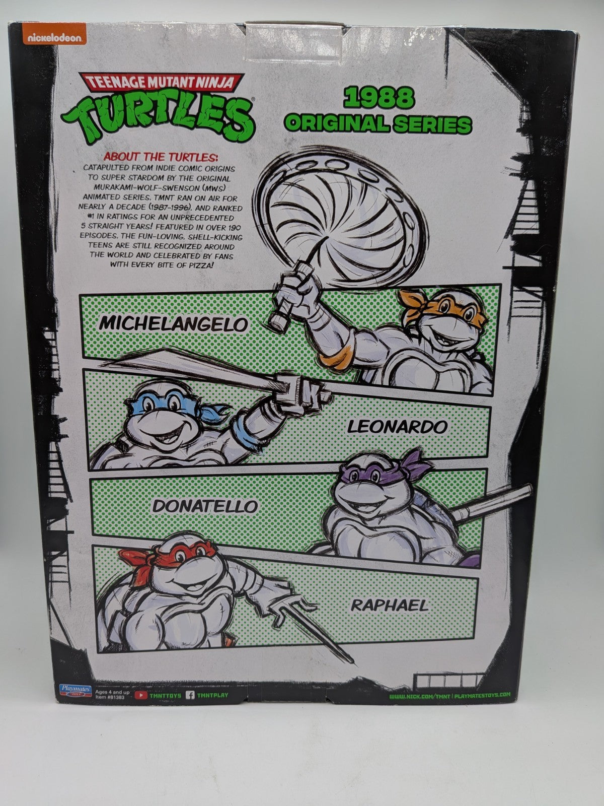 Playmates 2023 Teenage Mutant Ninja Turtles 1988 Original Series 4-Pack Figures