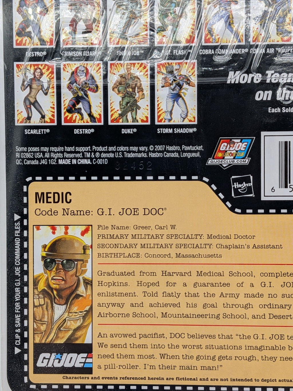 Hasbro 2007 G.I. Joe 25th Anniversary MEDIC Code Name: G.I. Joe Doc Figure 
