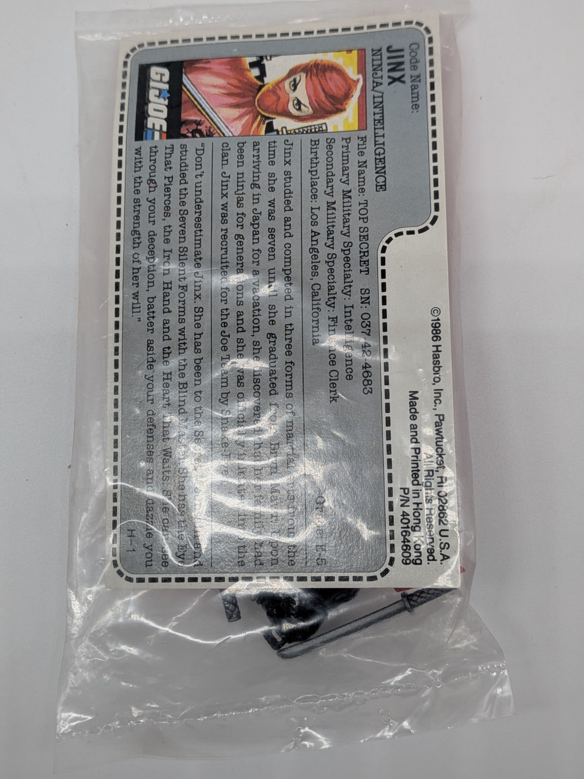 Hasbro 1987 G.I. Joe Jinx Mail-Away Action Figure Unopened