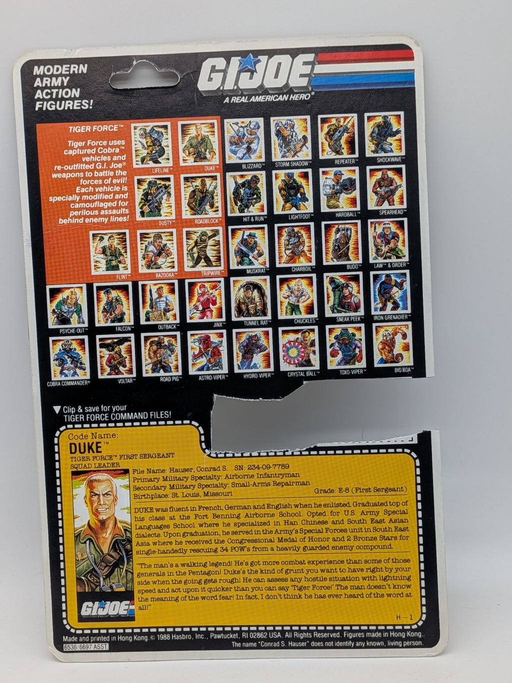 Hasbro 1988 G.I. Joe Tiger Force Duke Action Figure (Complete)