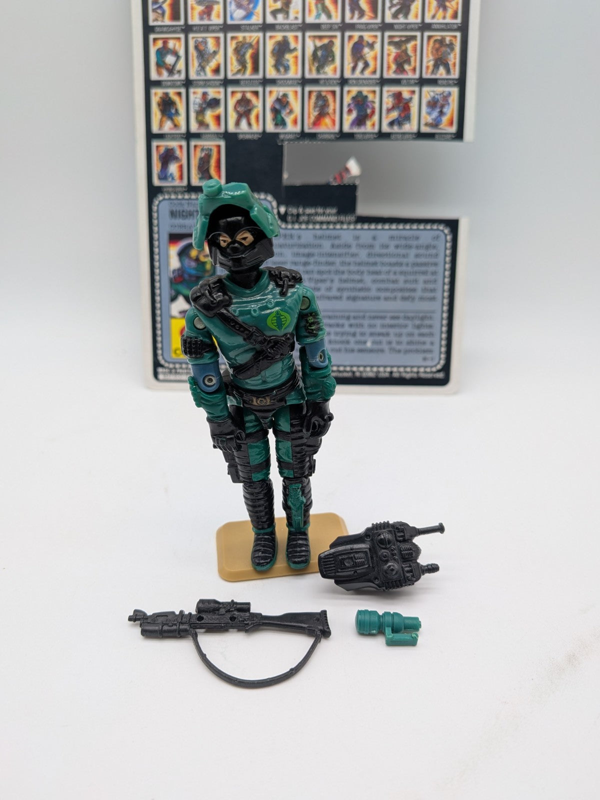 Hasbro 1989 G.I. Joe Night-Viper Action Figure (Complete) PLEASE READ