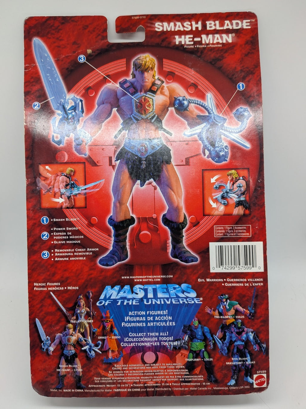 Mattel 2002 Masters of the Universe Smash Blade He-Man Action Figure (200x)