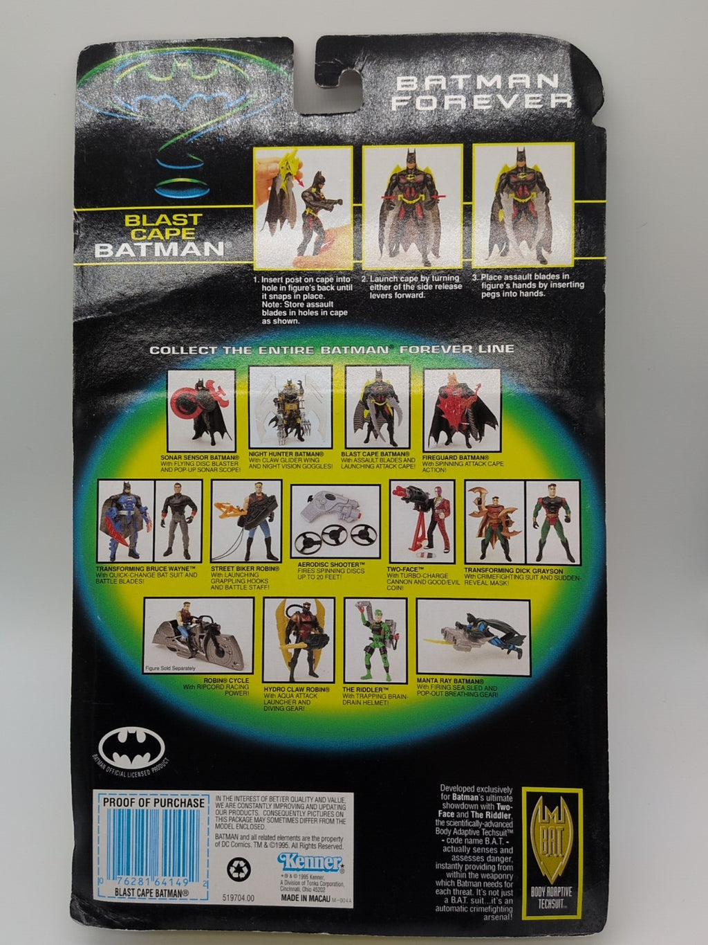 Kenner 1995 Batman Forever Blast Cape Batman Action Figure