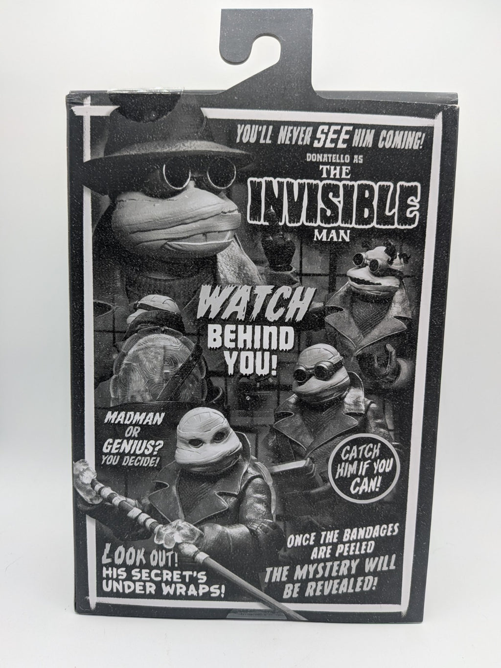 NECA 2025 Universal Monsters x TMNT Donatello as The Invisible Man (B & W)