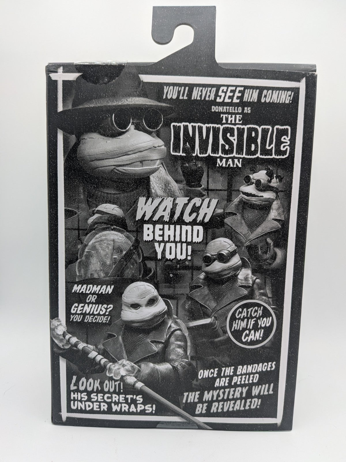NECA 2025 Universal Monsters x TMNT Donatello as The Invisible Man (B & W)
