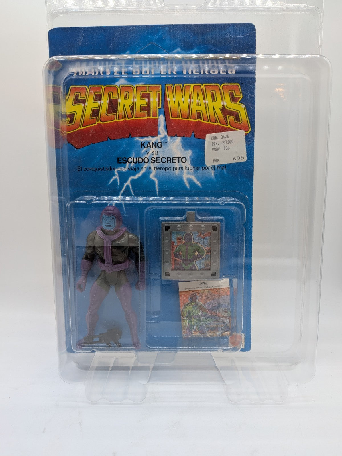 Mattel 1985 Marvel Super Heroes Secret Wars Kang Spanish Card Variant
