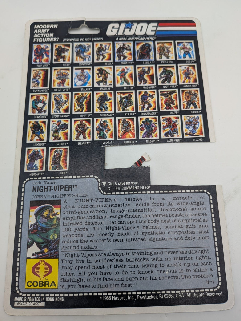 Hasbro 1989 G.I. Joe Night-Viper Action Figure (Complete) PLEASE READ