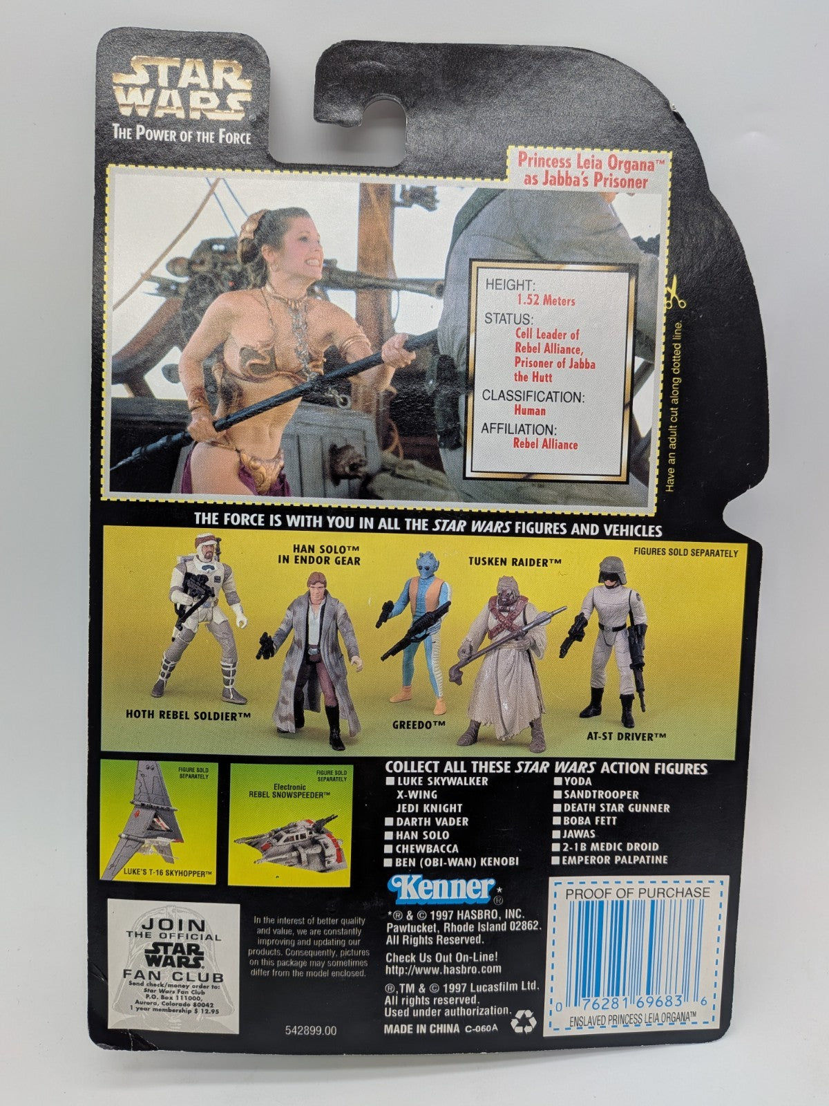 Hasbro 1997 Star Wars The Power of the Force Princess Leia as Jabba's Prisoner