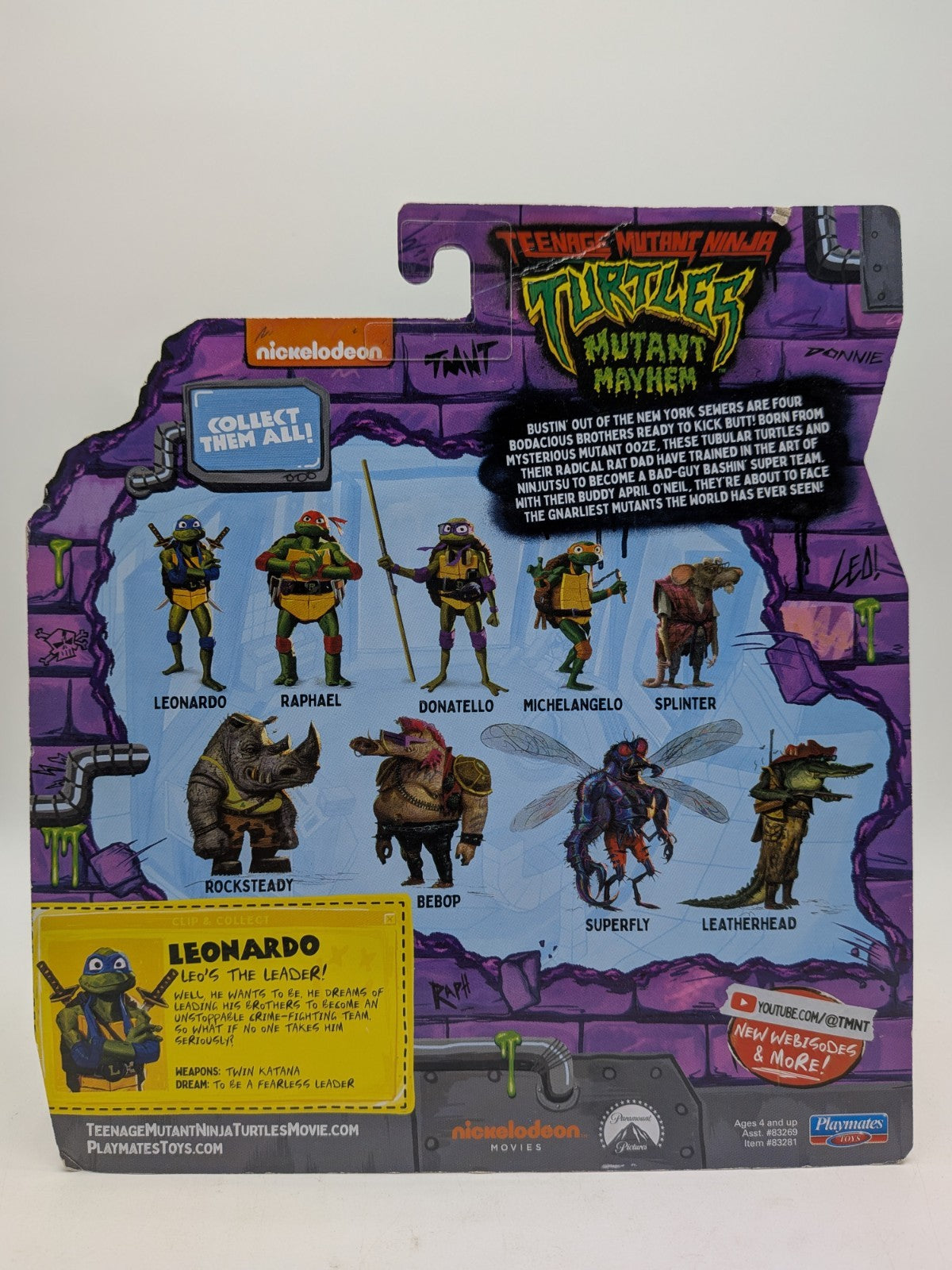Playmates 2023 Teenage Mutant Ninja Turtles Mutant Mayhem Leonardo Action Figure