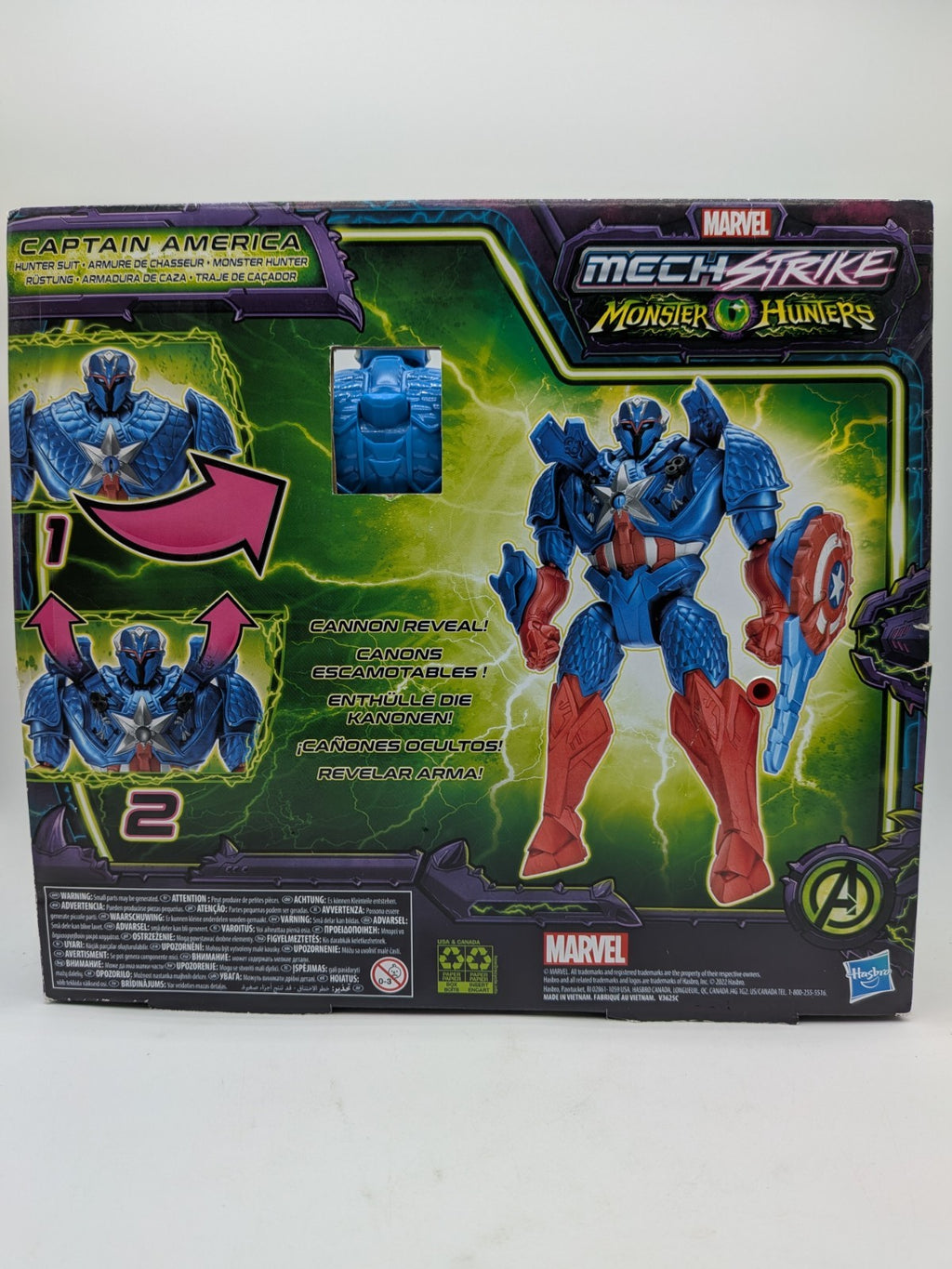 Hasbro 2022 Marvel Mech Strike Monster Hunters Captain America Action Figure 