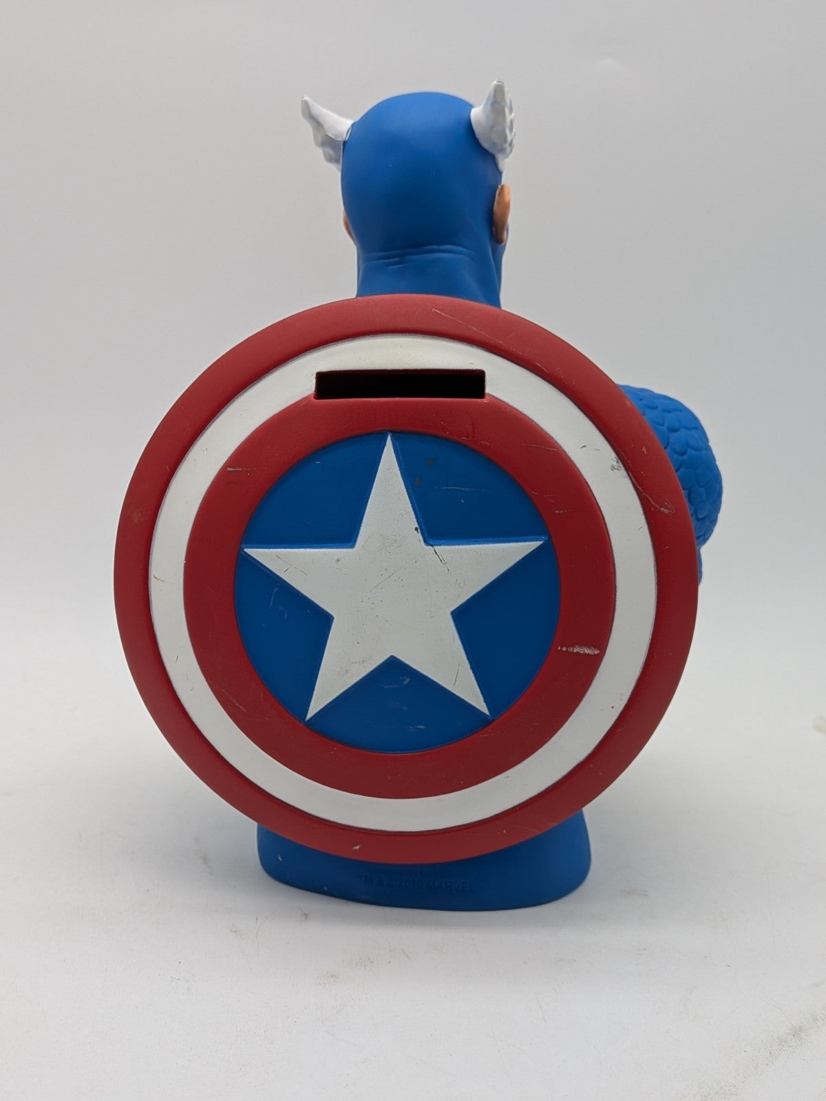 Monogram Captain America Marvel Bust Coin Bank Shield Piggy Bank