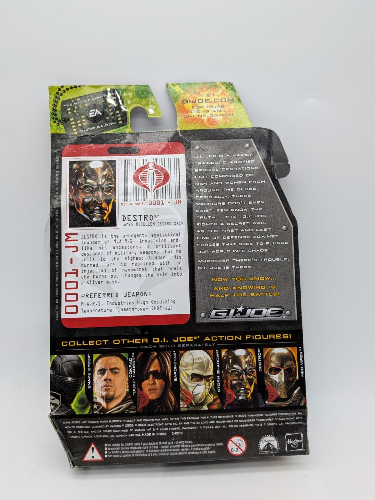 Hasbro 2009 G.I. Joe: The Rise of Cobra Destro (Weapons Supplier) Action Figure 