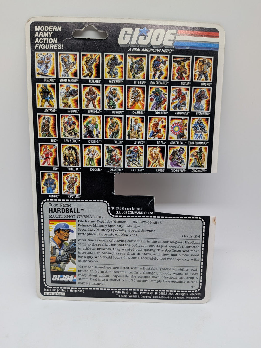 Hasbro 1988 G.I. Joe Hardball Action Figure (Complete)