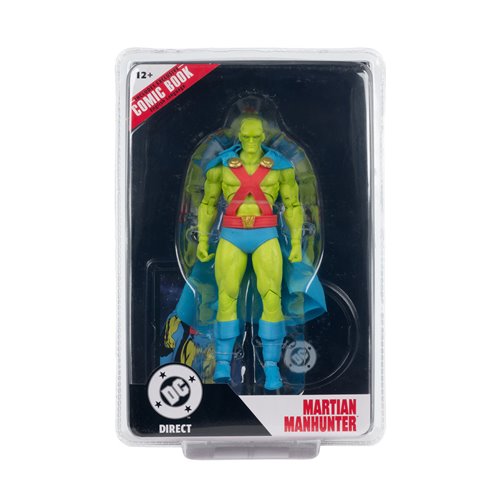 Action figure of Martian Manhunter in packaging with DC Direct branding