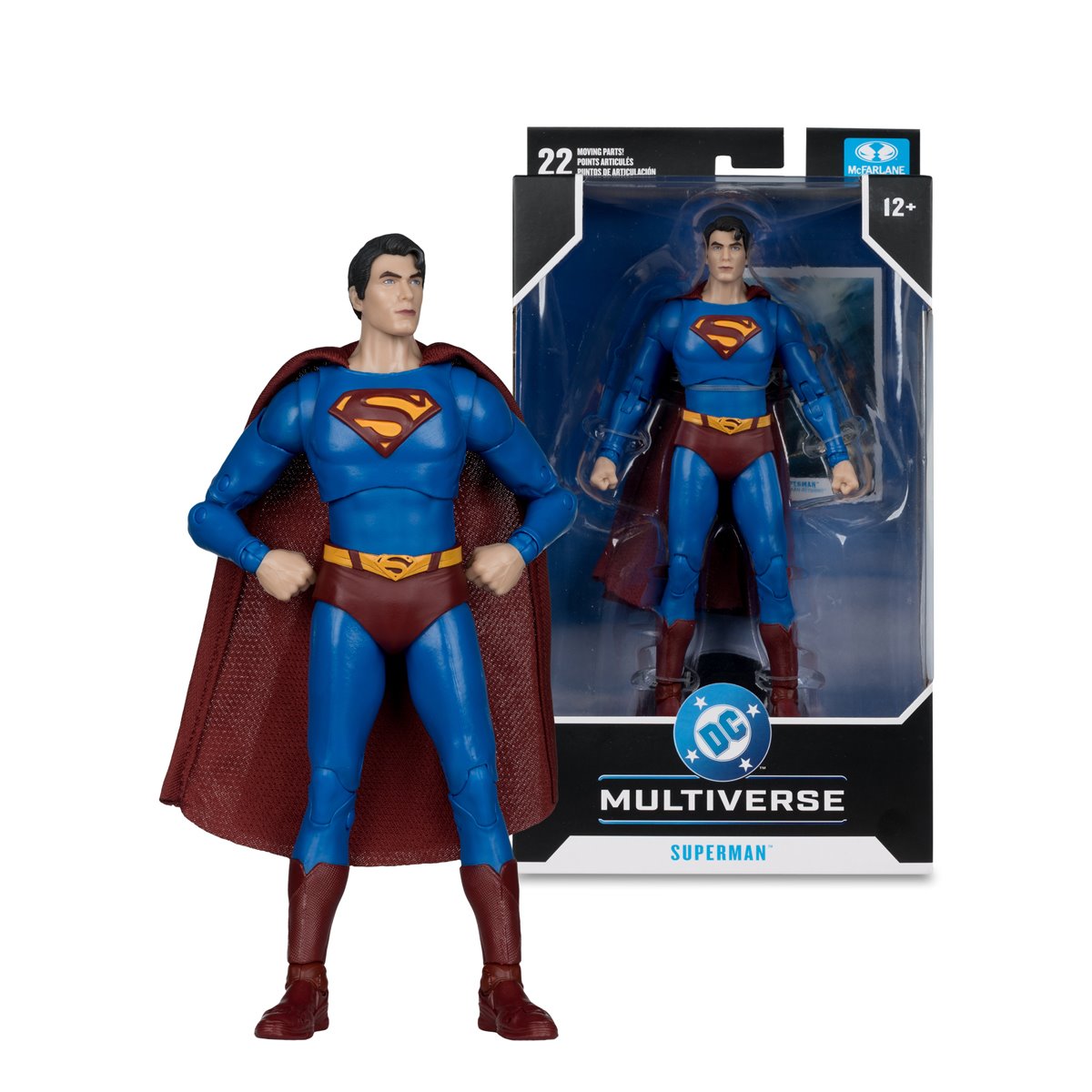 Superman (Brandon Routh) action figure with packaging on a white background