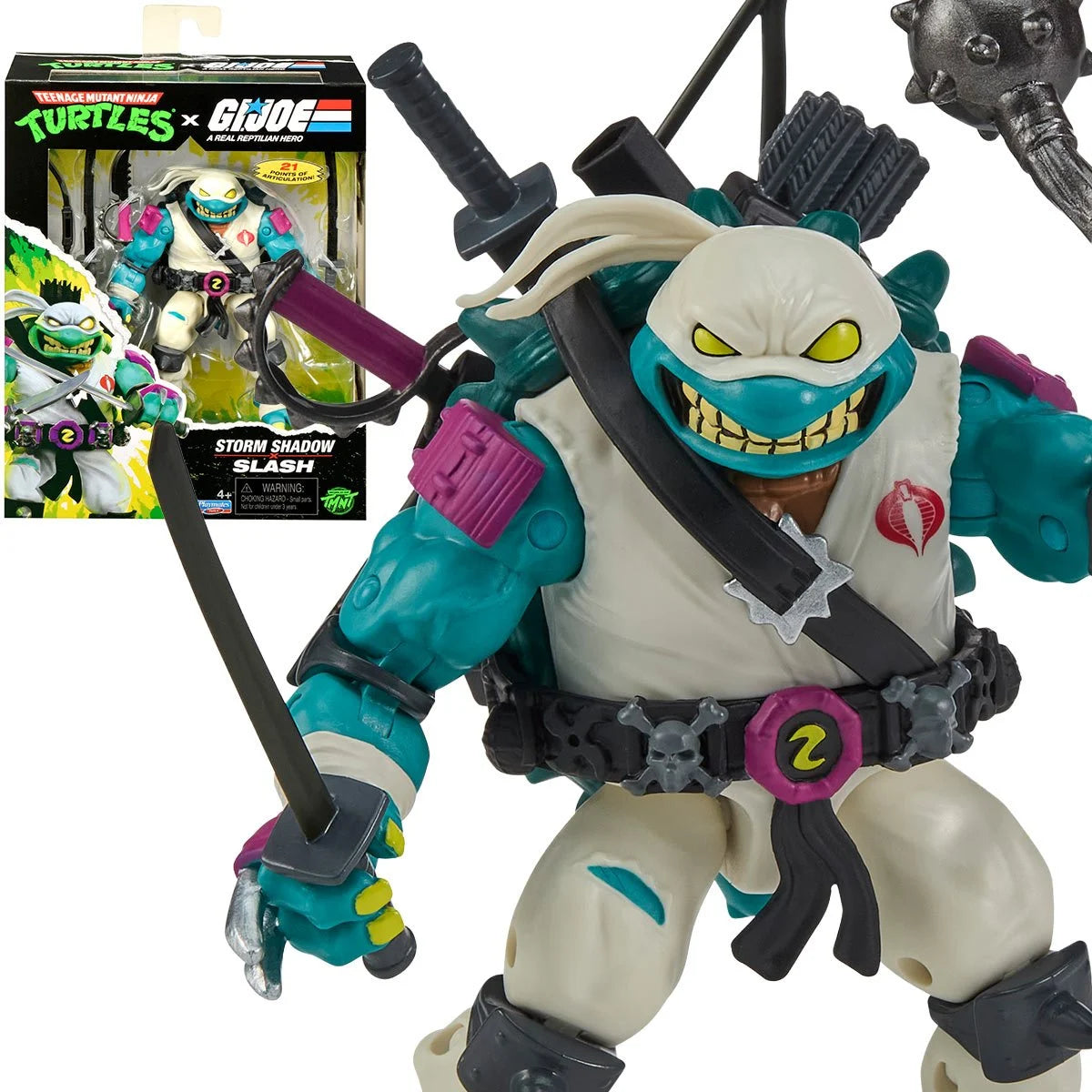 TMNT Slash dressed up as GI Joe Snake Eyes with weapons