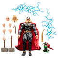 Thor action figure with interchangeable parts and lightning effects on a white background