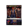 Action figure in packaging with 'Akuma' branding on a white background