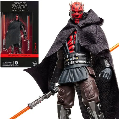 Star Wars action figure of Maul with packaging in the background