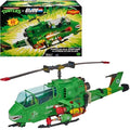 Toy helicopter with green and red details, featuring branding for Teenage Mutant Ninja Turtles and G.I. Joe.