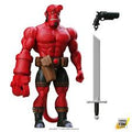 Hellboy action figure with a sword and gun on a white background