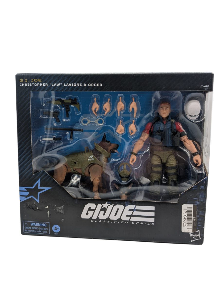 G.I. Joe action figure Law & Order in packaging with character illustrations on a white background