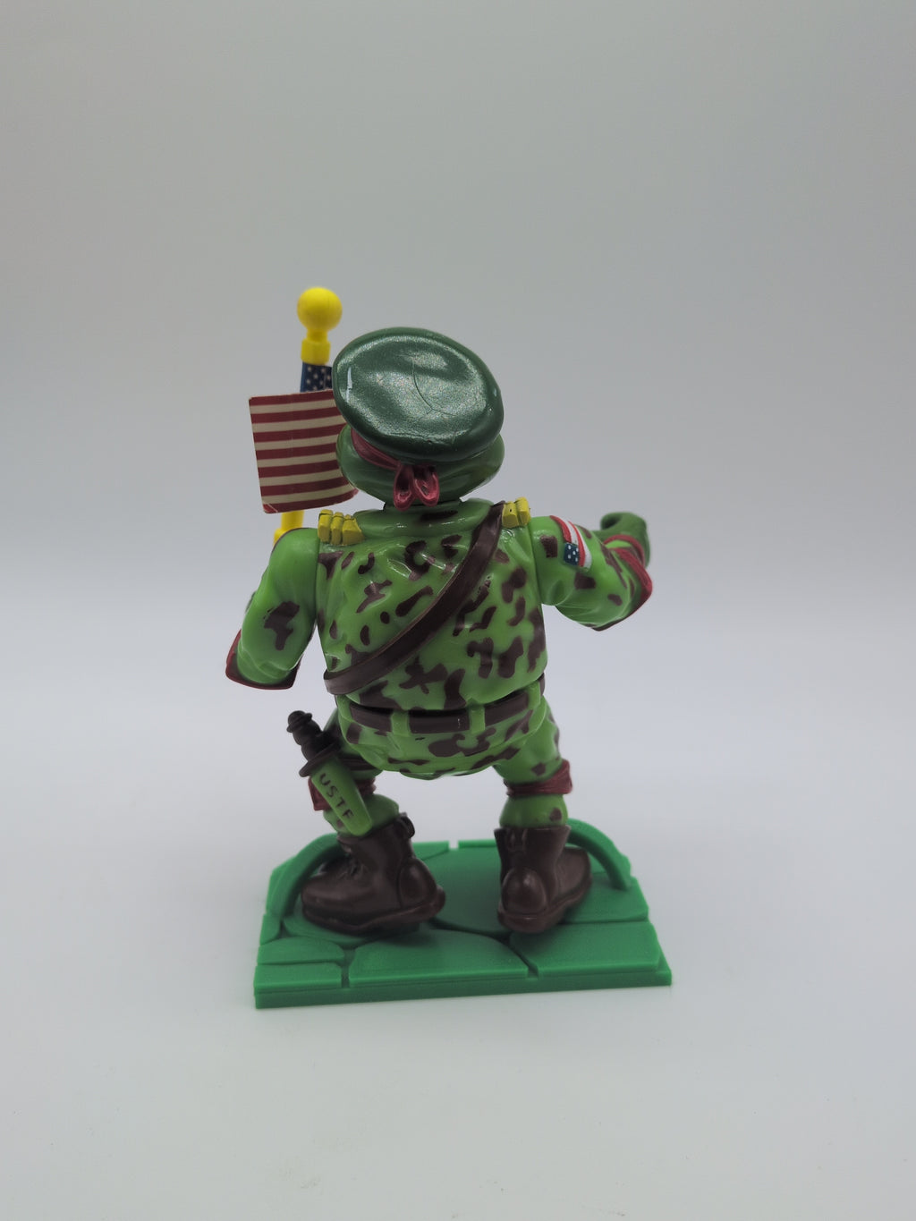 Playmates 1991 Teenage Mutant Ninja Turtles Green Beret Raphael - Loose (Complete)