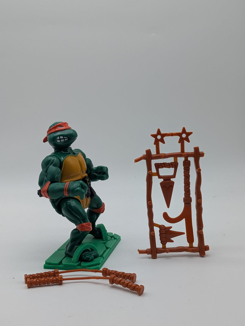 Playmates 1988 Teenage Mutant Ninja Turtles Michelangelo Original Hard Head Figure