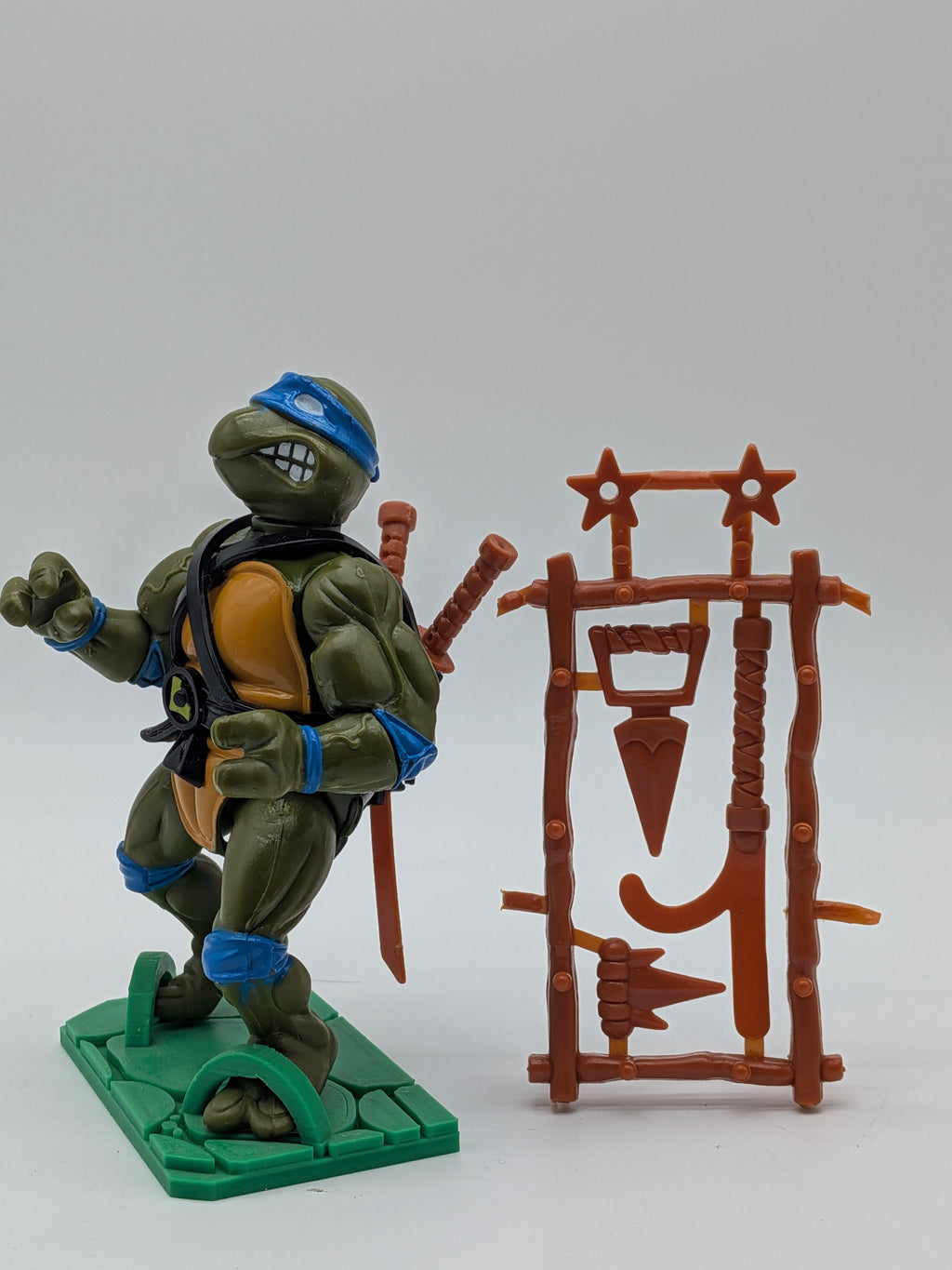 Playmates 1988 Teenage Mutant Ninja Turtles Leonardo Original Hard Head Figure