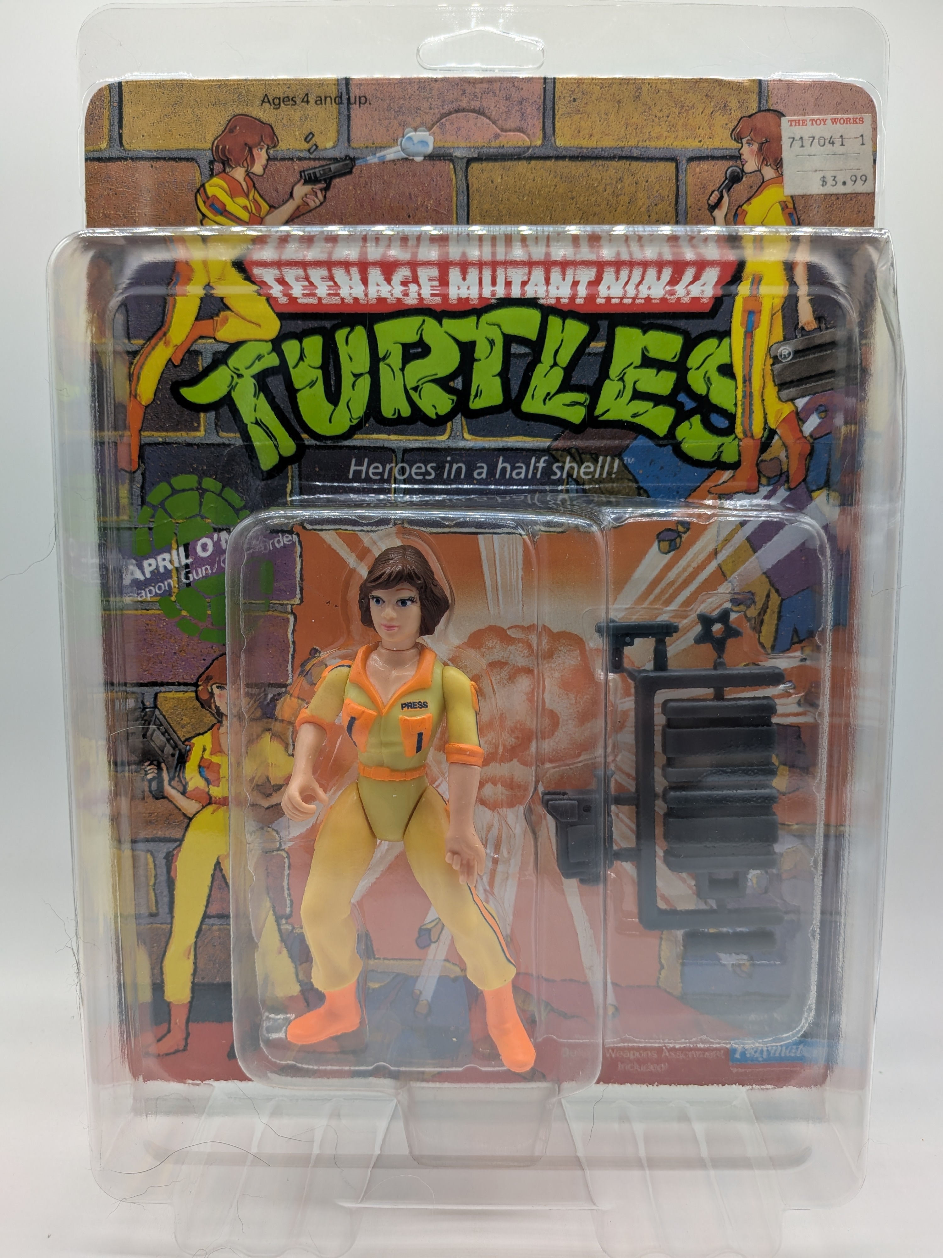 Playmates 1990 Teenage Mutant Ninja Turtles April O'Neil - Sealed and Unpunched
