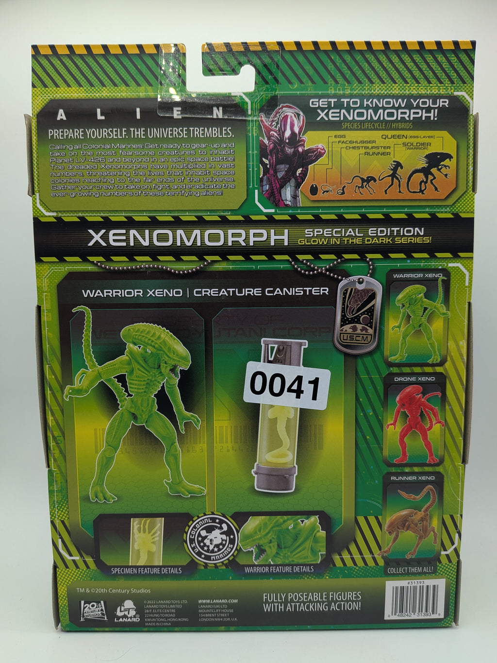Lanard 2022 Alien Collection Glow in the Dark Xenomorph Action Figure