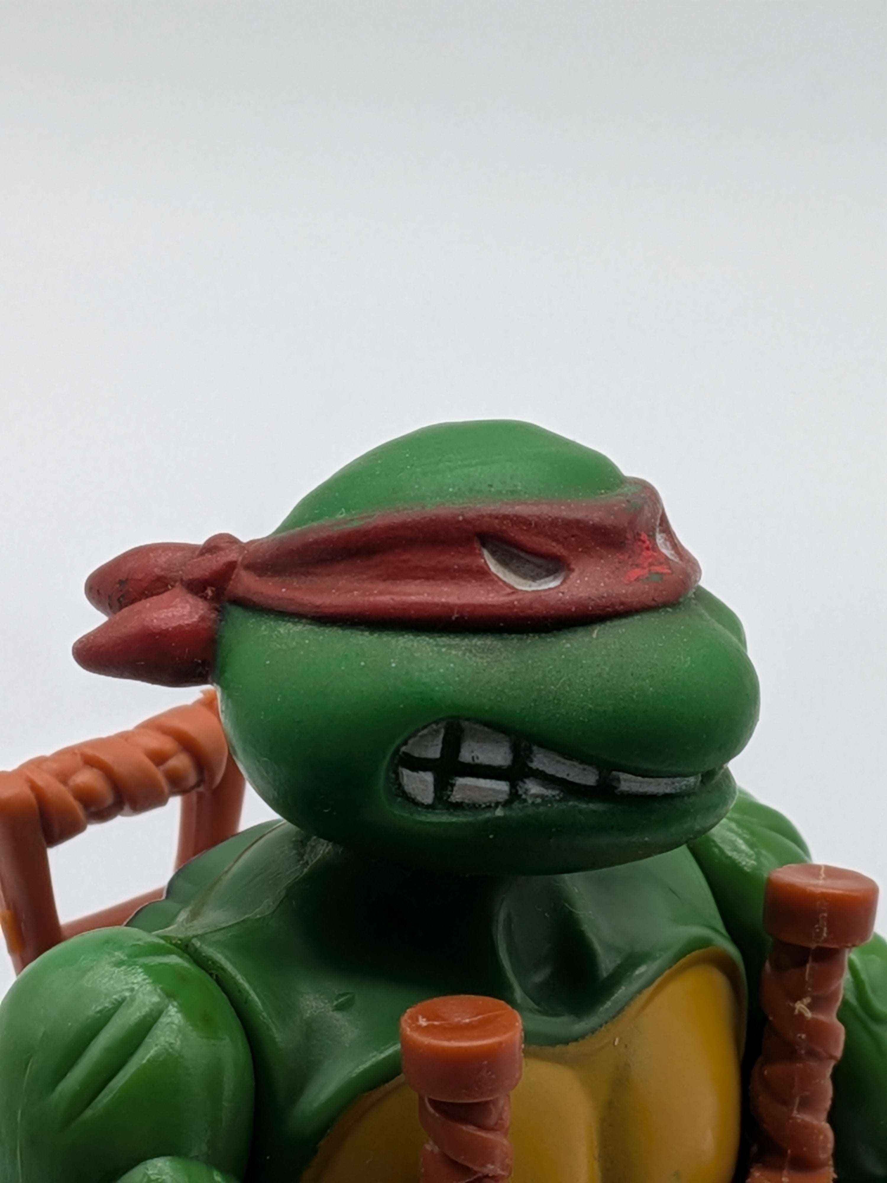 Vintage 1988 Playmates TMNT Raphael Action Figure (Soft Head variant) - Loose