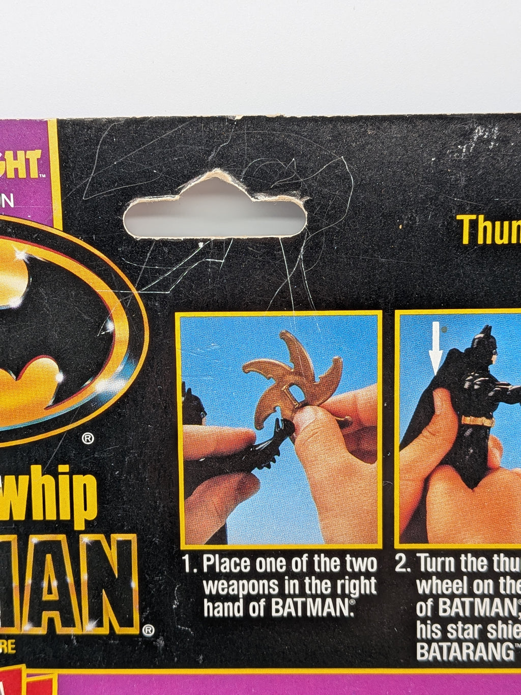 Kenner 1990 The Dark Knight Collection Thunderwhip Batman - Sealed On Card