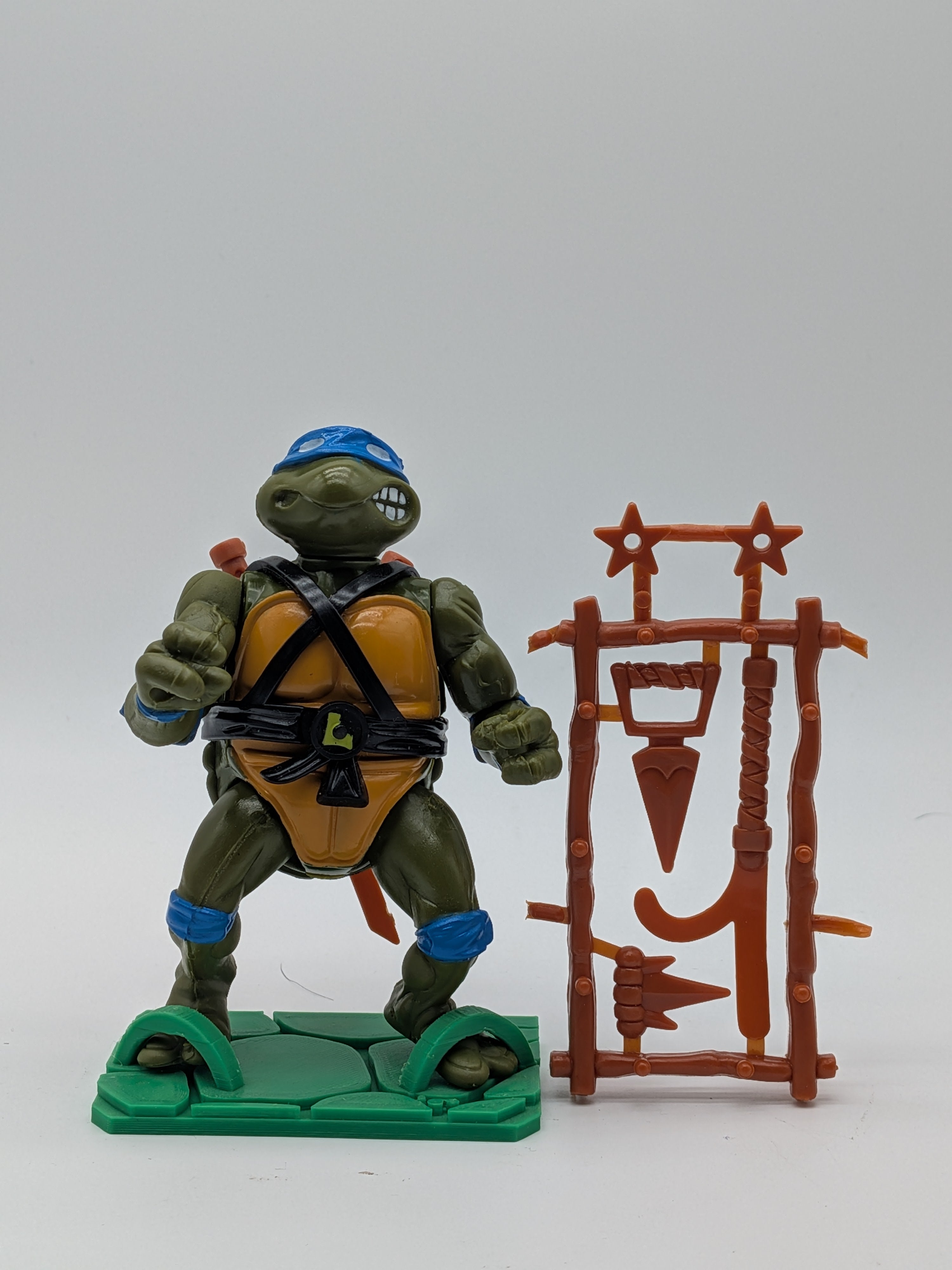 Playmates 1988 Teenage Mutant Ninja Turtles Leonardo Original Hard Head Figure