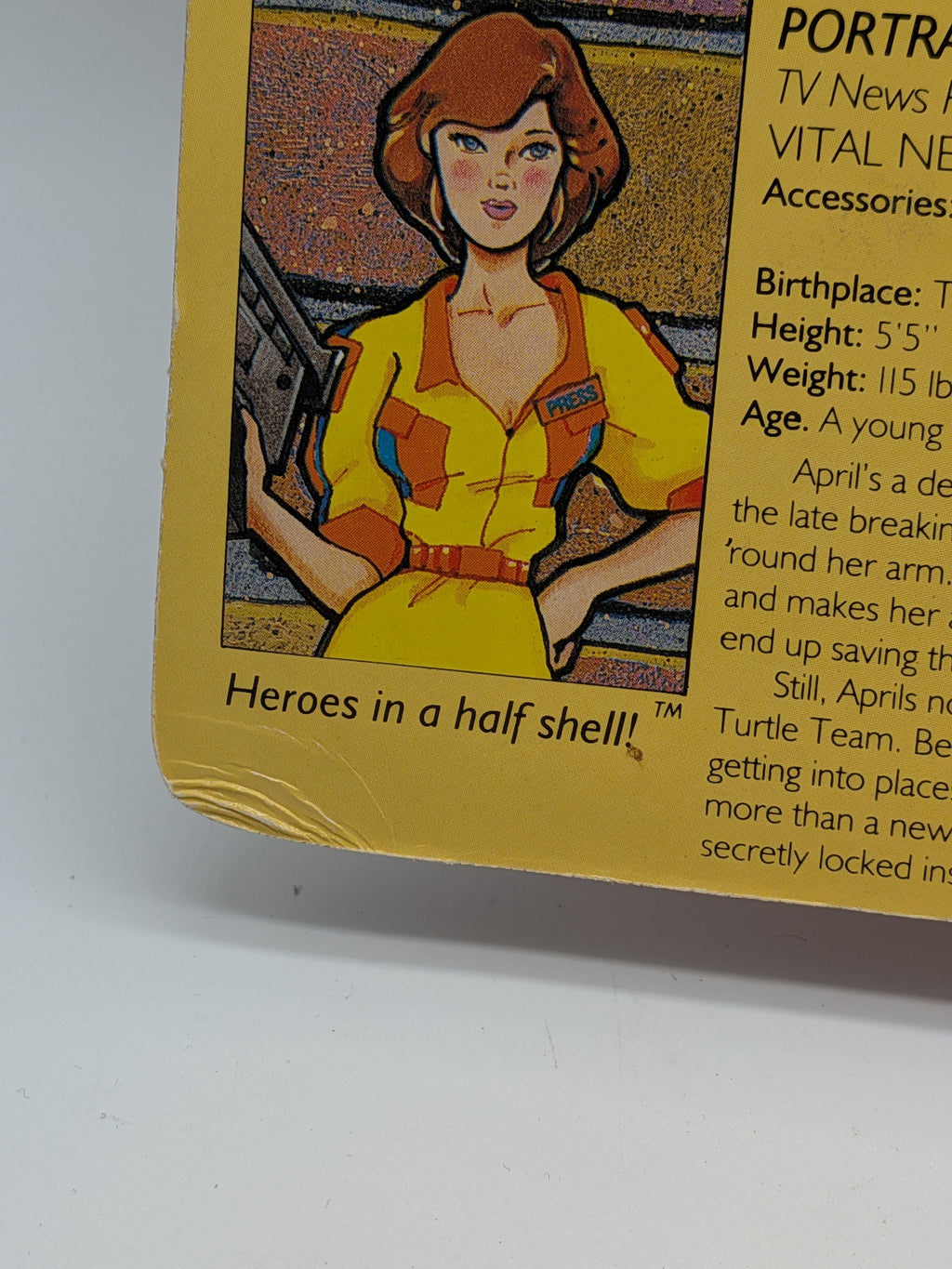 Playmates 1990 Teenage Mutant Ninja Turtles April O'Neil - Sealed and Unpunched