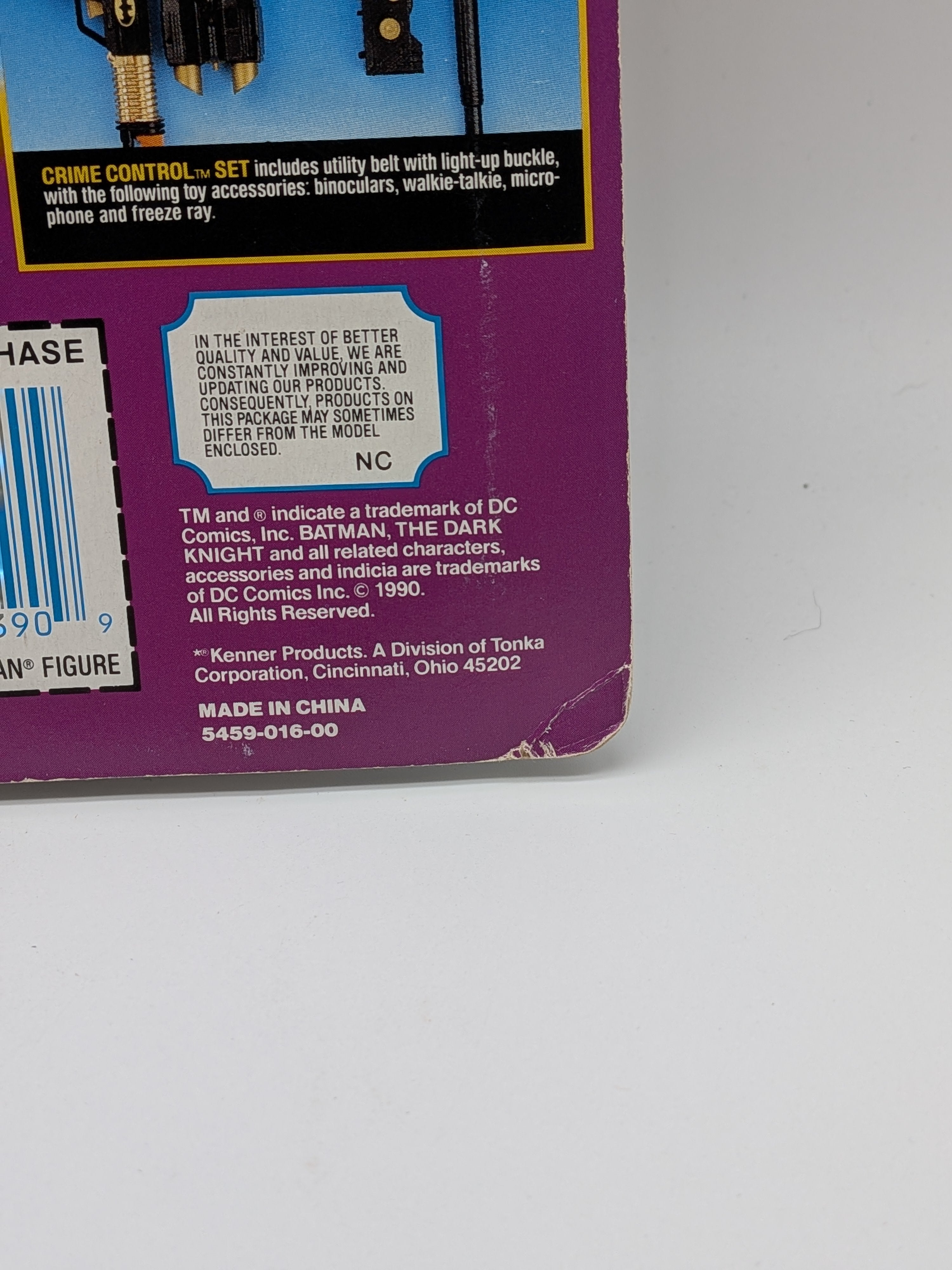 Kenner 1990 The Dark Knight Collection Thunderwhip Batman - Sealed On Card