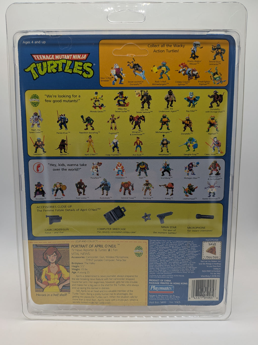 Playmates 1990 Teenage Mutant Ninja Turtles April O'Neil - Sealed and Unpunched