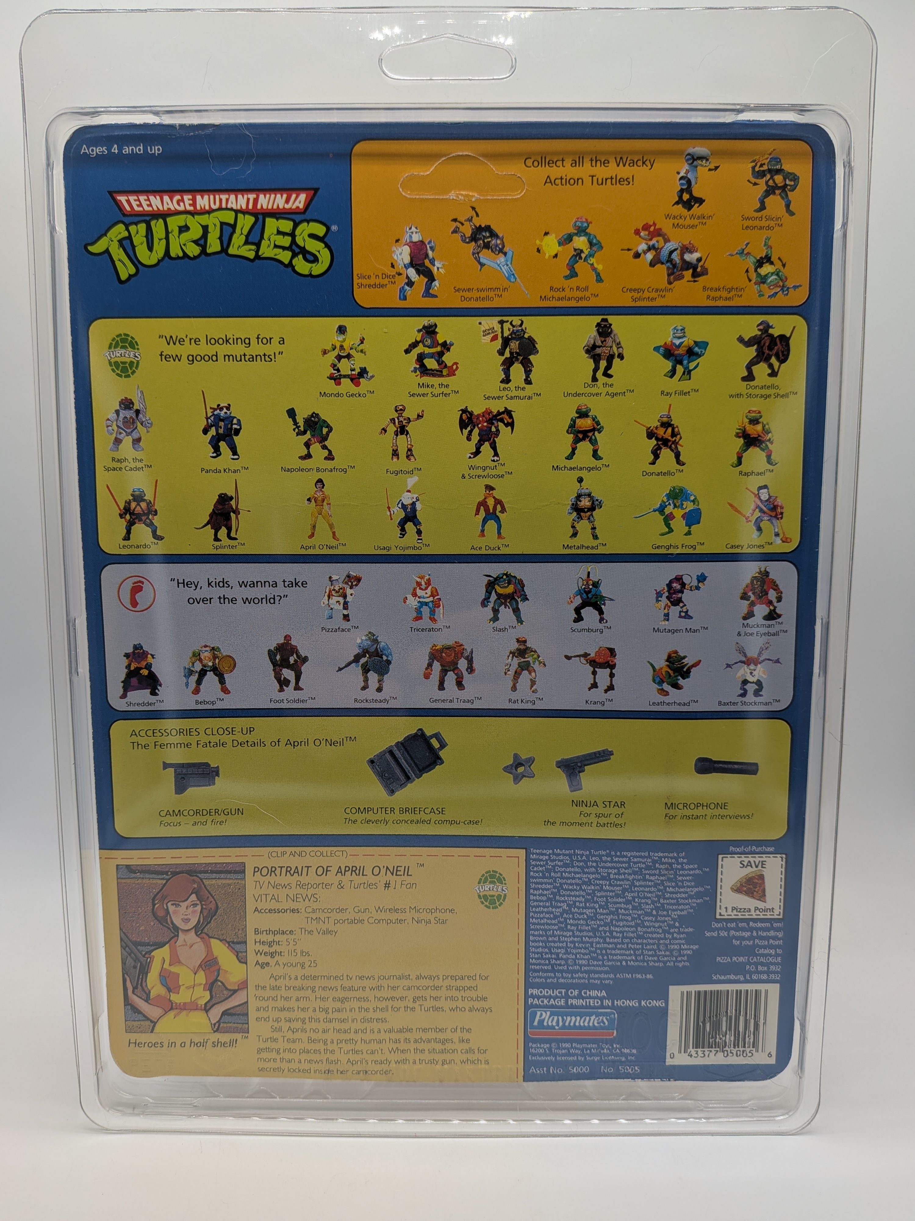 Playmates 1990 Teenage Mutant Ninja Turtles April O'Neil - Sealed and Unpunched