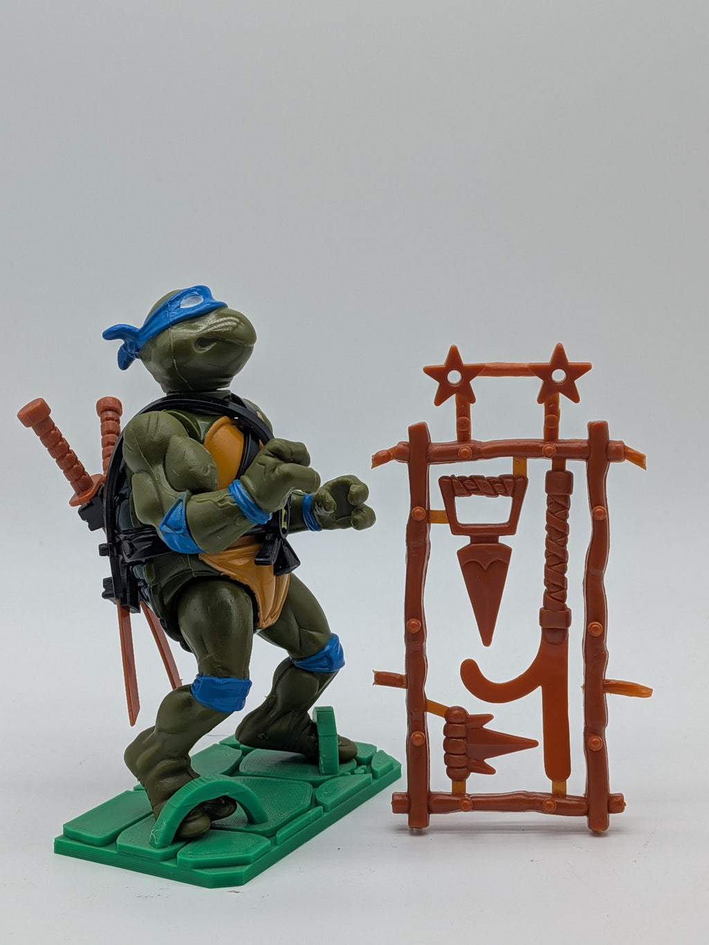 Playmates 1988 Teenage Mutant Ninja Turtles Leonardo Original Hard Head Figure