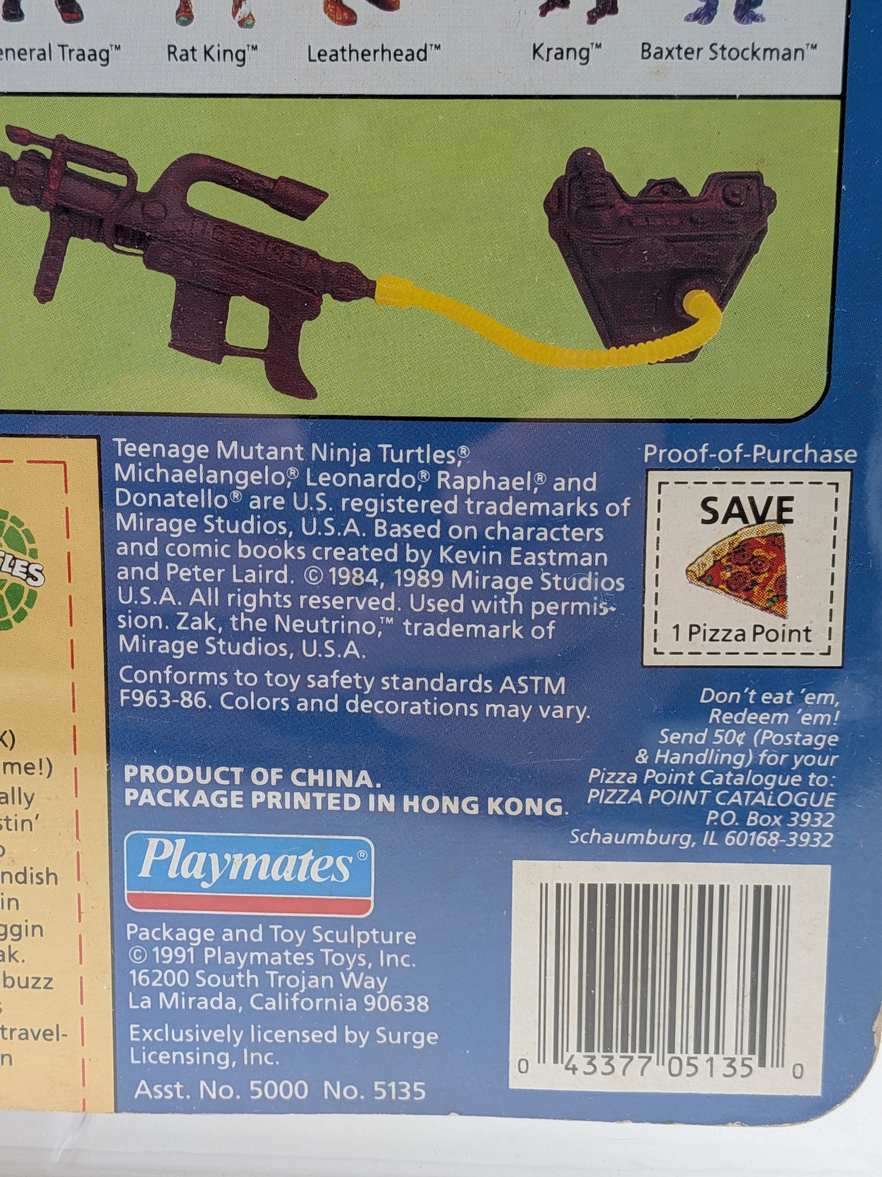 Playmates 1991 Teenage Mutant Ninja Turtles Zak, The Neutrino - New on Card