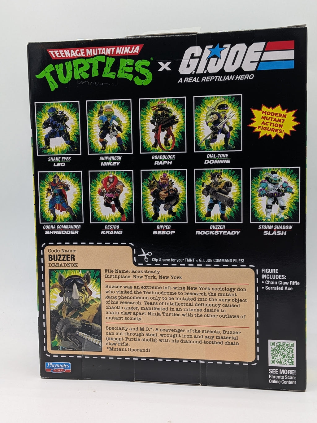 Teenage Mutant Ninja Turtles x G.I. Joe Rocksteady x Buzzer Action Figure