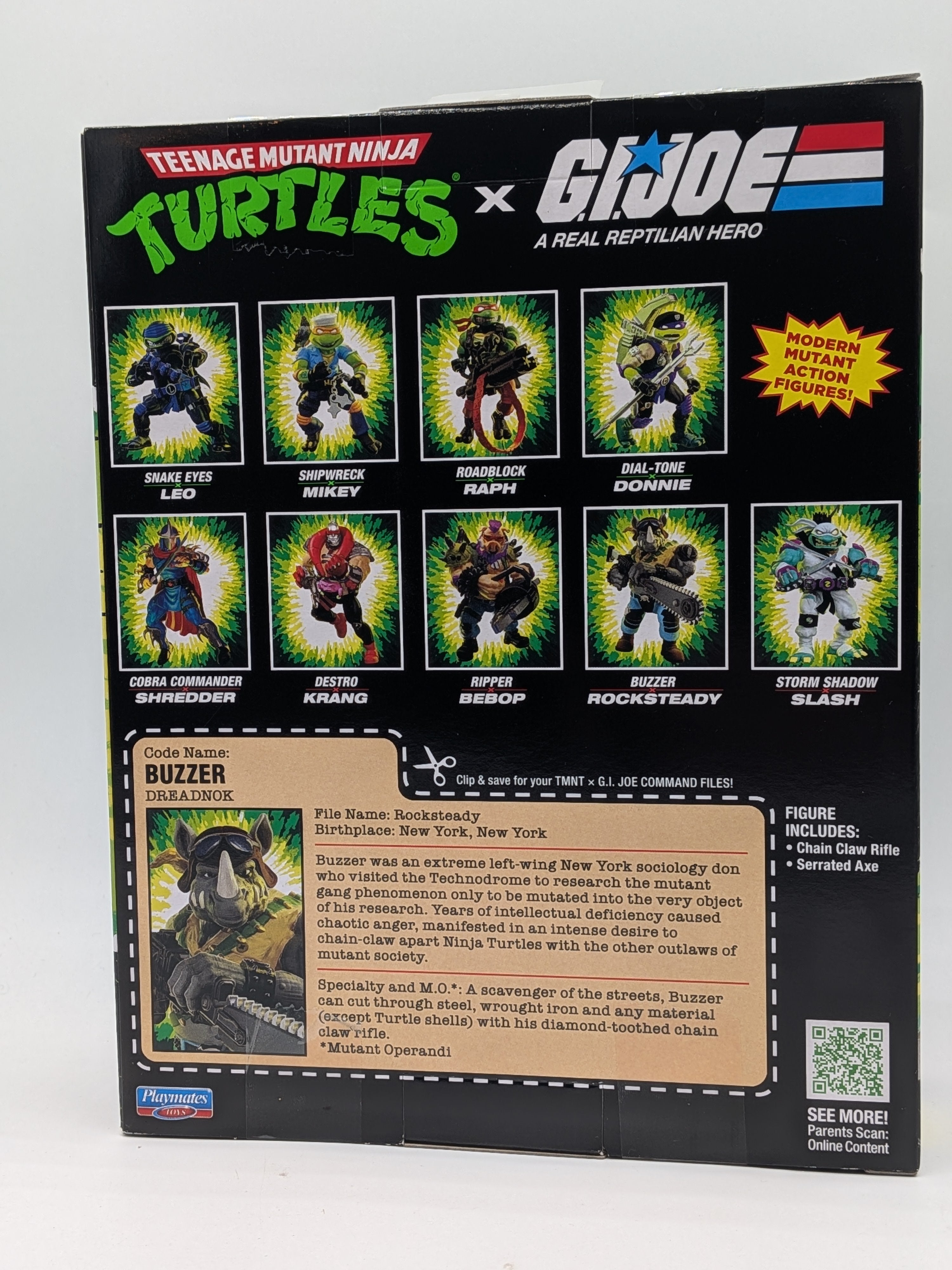 Teenage Mutant Ninja Turtles x G.I. Joe Rocksteady x Buzzer Action Figure