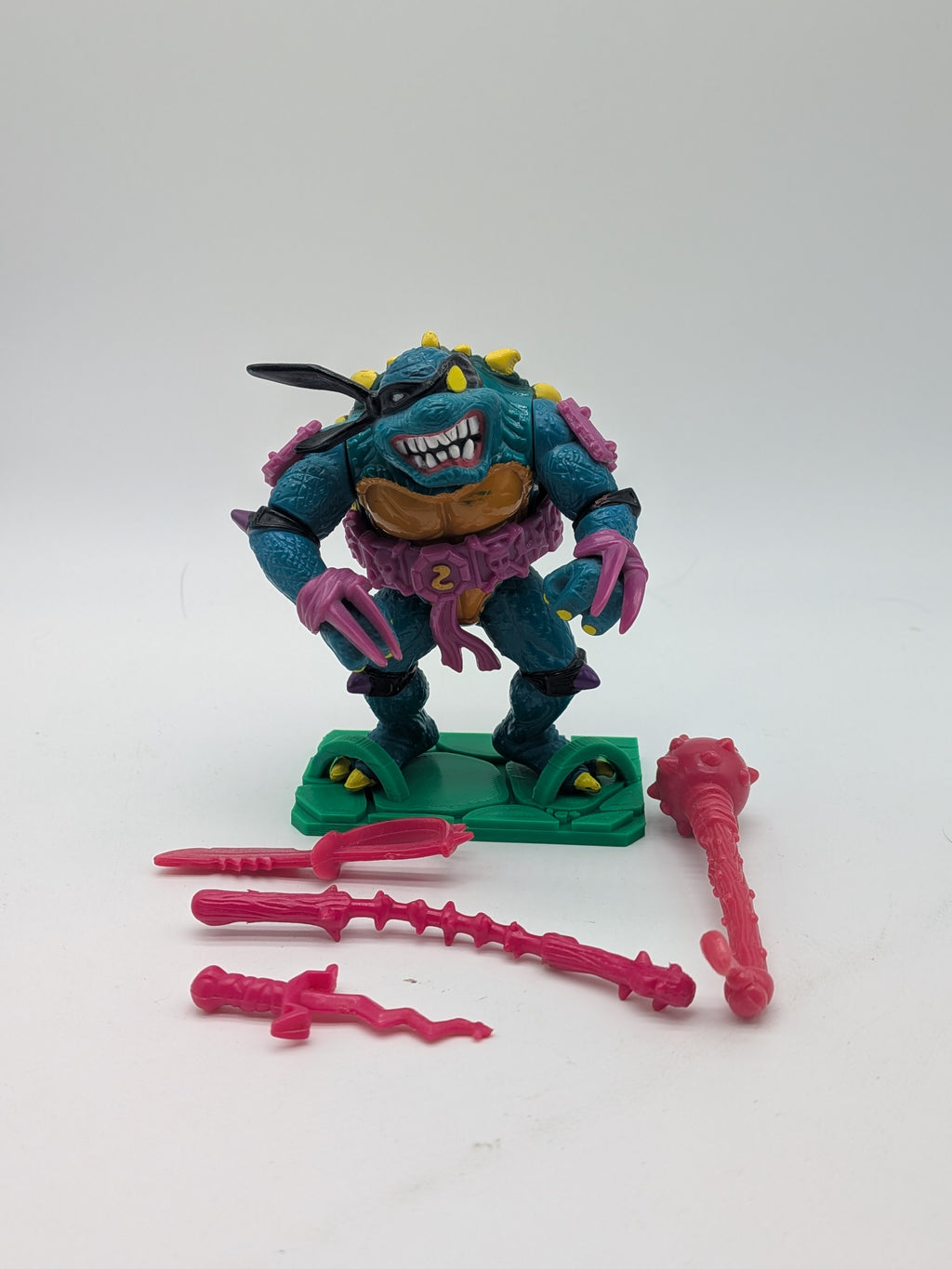 Playmates 1990 Teenage Mutant Ninja Turtles Slash Purple Belt Yellow "S" Complete