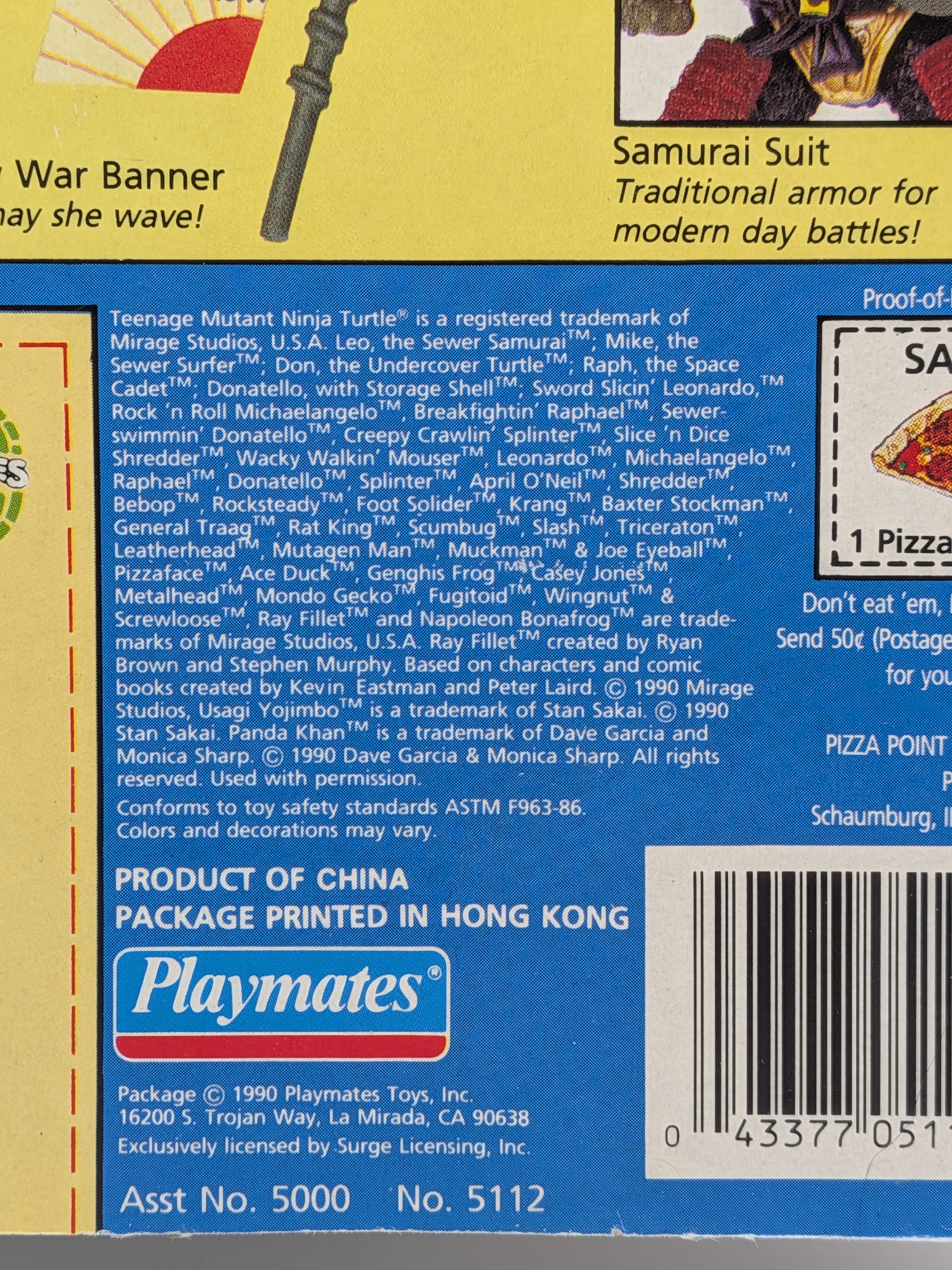 Playmates 1990 Teenage Mutant Ninja Turtles Leo The Sewer Samurai - Sealed on Card (Unpunched)
