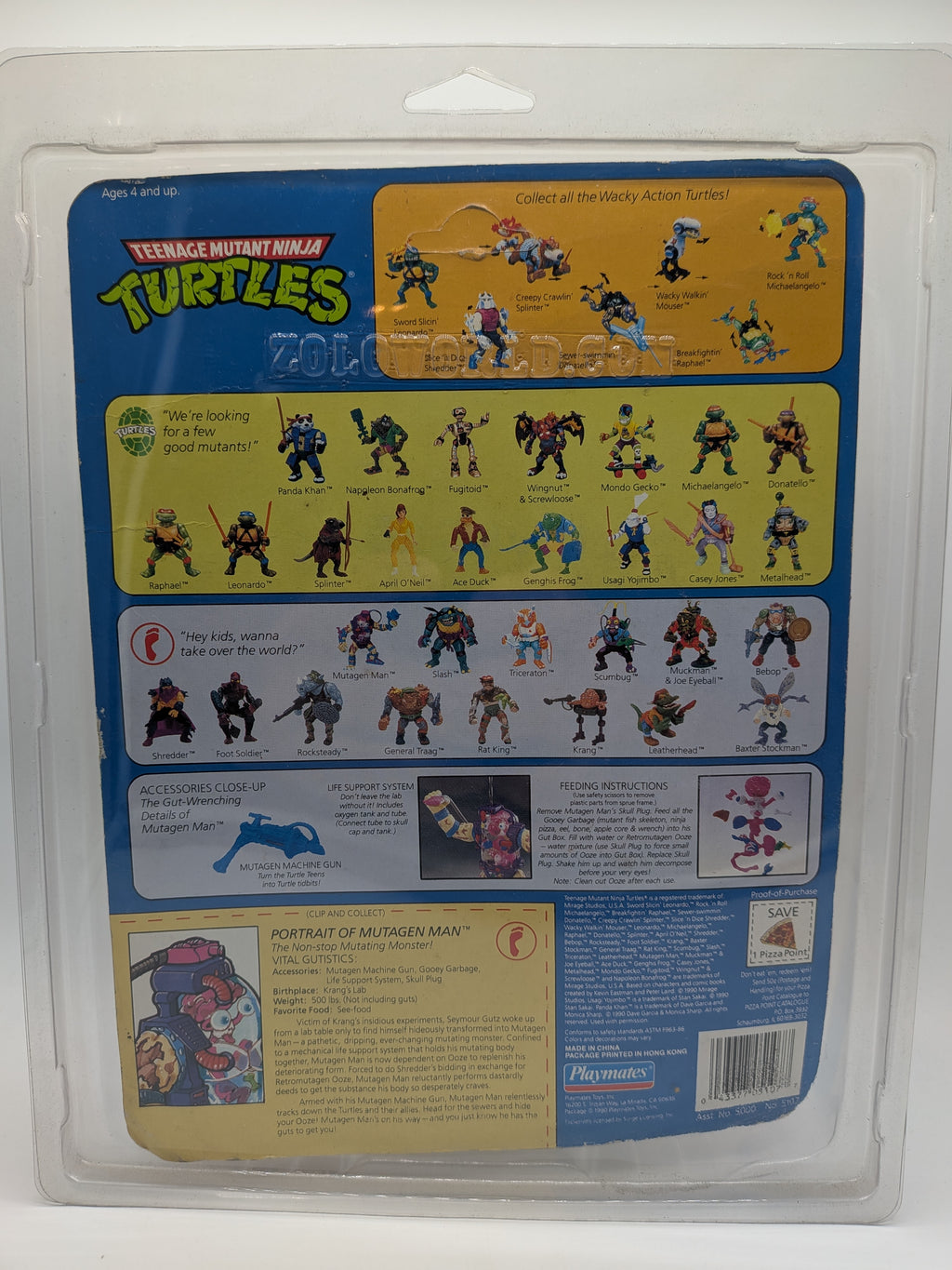 Playmates 1990 Teenage Mutant Ninja Turtles Mutagen Man - New on Card
