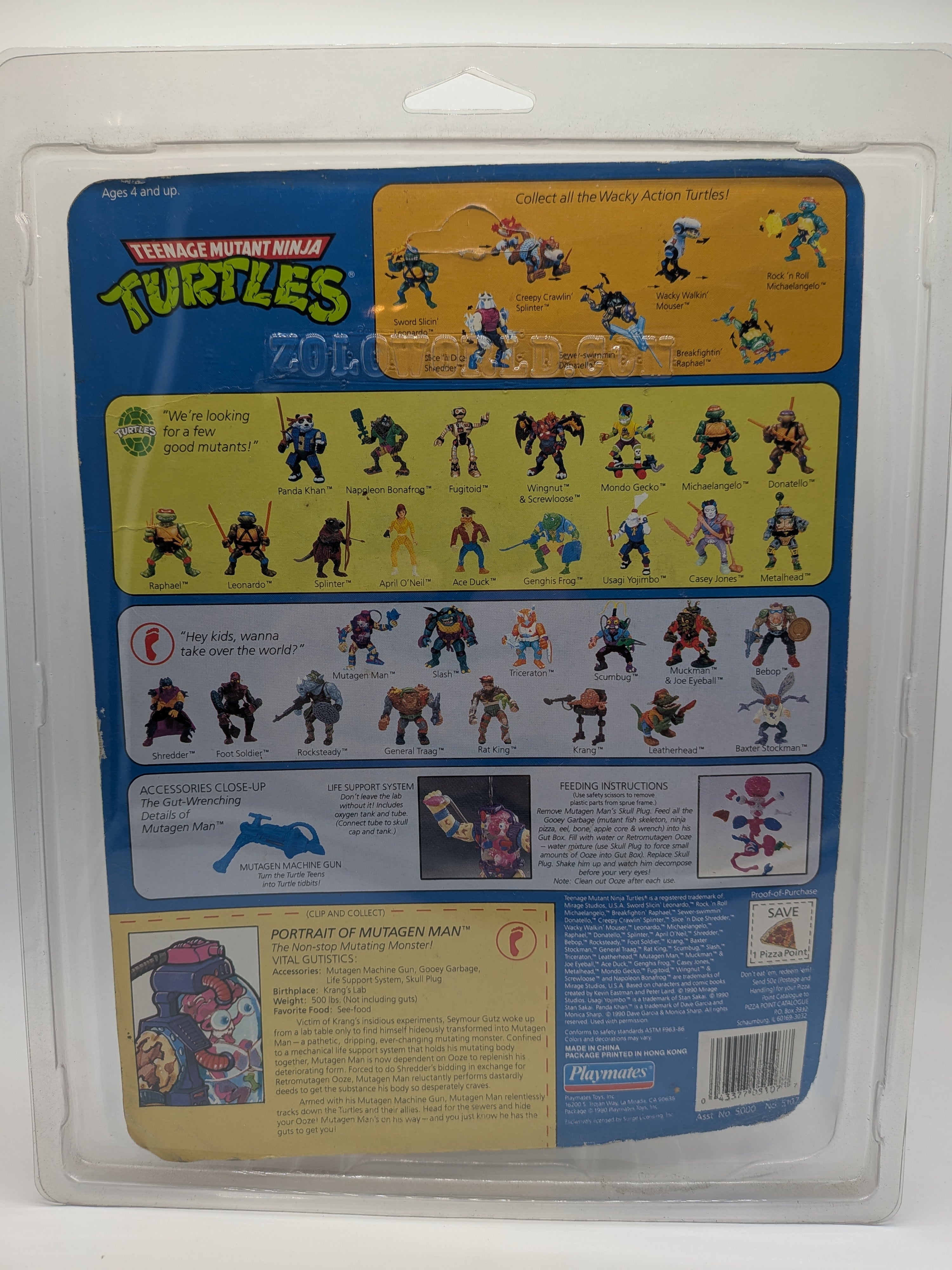 Playmates 1990 Teenage Mutant Ninja Turtles Mutagen Man - New on Card