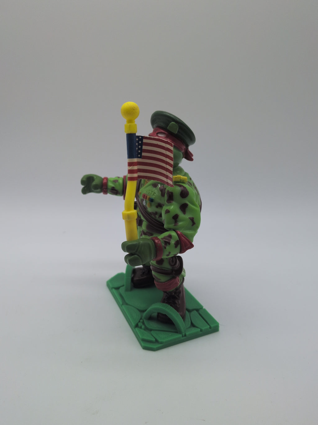 Playmates 1991 Teenage Mutant Ninja Turtles Green Beret Raphael - Loose (Complete)